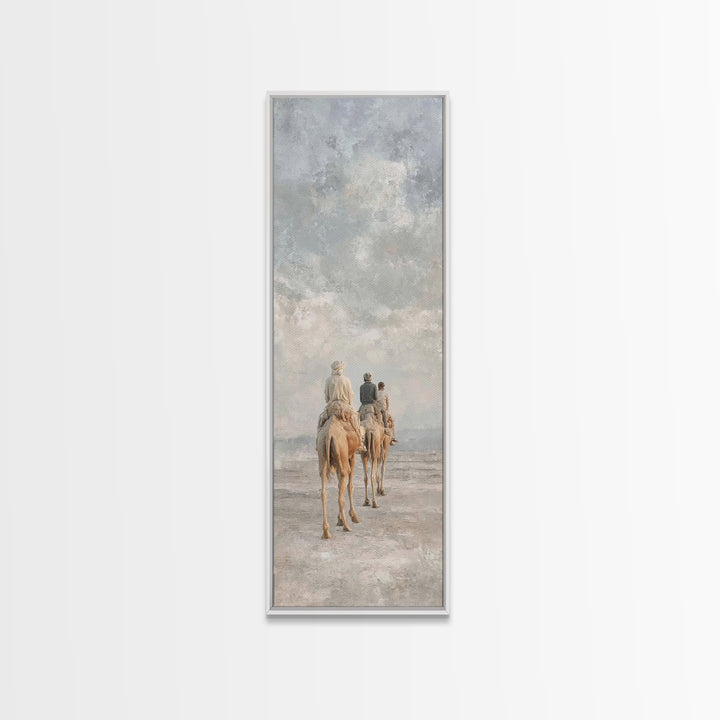 Wandering Faith Trio – Framed Canvas Print – Christian Art Canvas – Tall Skinny Art Print – Christian Christmas Art – Christian Art