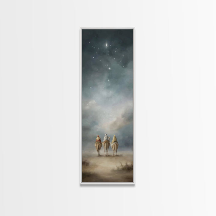 Desert Night Journey, Framed Canvas Print, Skinny Art, Christian Christmas Art, Christian Art Canvas, Large Christian Art, Modern Christian