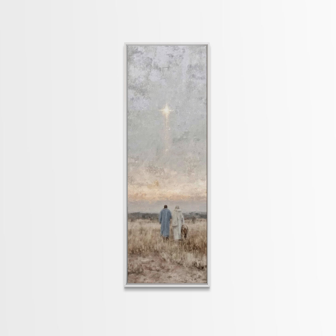 Sacred Starfall, Framed Canvas Print, Skinny Art, Christian Art Canvas, Modern Christian Art, Christmas Wall Art, Christian Christmas Art
