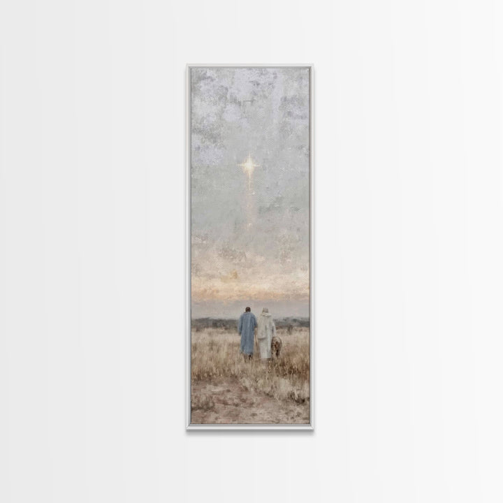 Sacred Starfall, Framed Canvas Print, Skinny Art, Christian Art Canvas, Modern Christian Art, Christmas Wall Art, Christian Christmas Art