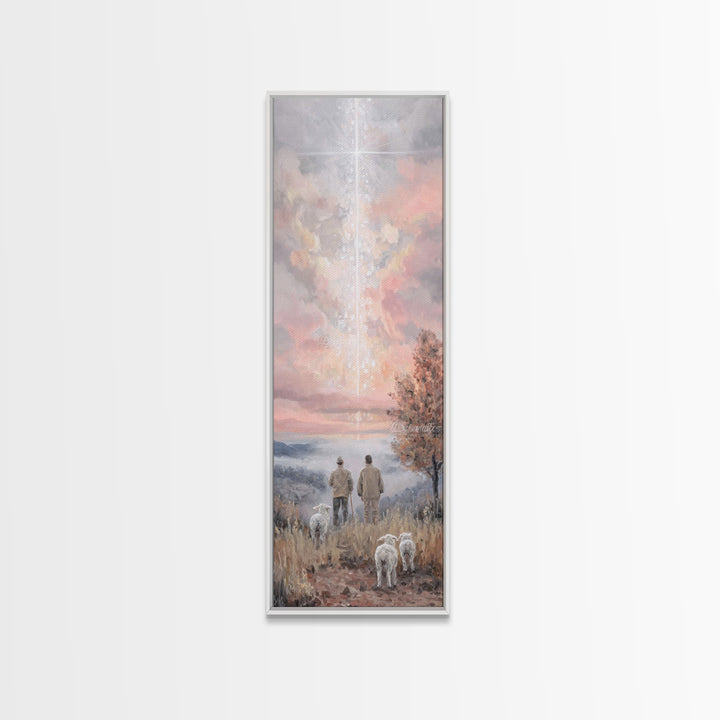 Eternal Dawn Star, Framed Canvas Print, Tall Skinny Art Print, Christian Christmas Art, Christian Art Print, Framed Christian Art, Vintage