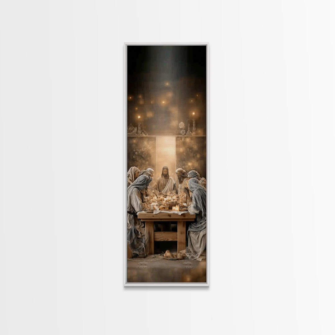 Sacred Gathering – Framed Canvas Print – Christian Art Print – Christian Wall Art – Skinny Art – Christian Art Canvas – Christmas Art