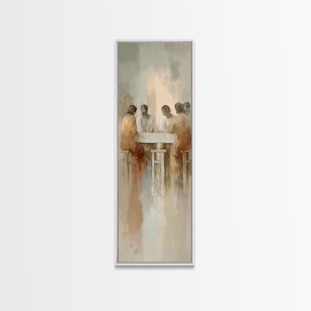 Holy Communion – Framed Canvas Print – Christian Wall Art – Narrow Art – Christian Art Canvas – Christian Painting – Subtle Christian Art