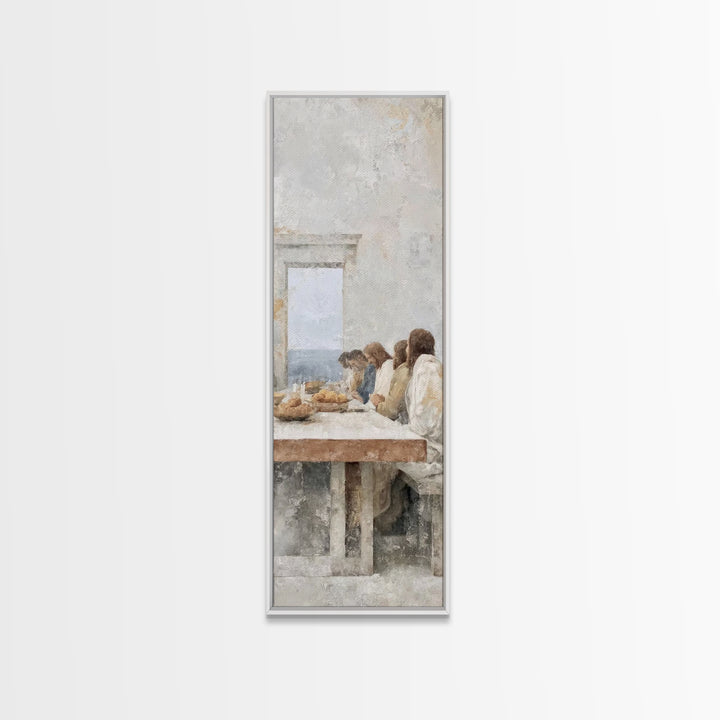 Bread Of Blessing – Framed Canvas Print – Christian Art Canvas – Christian Wall Art – Tall Skinny Art Print – Christian Painting – Minimali