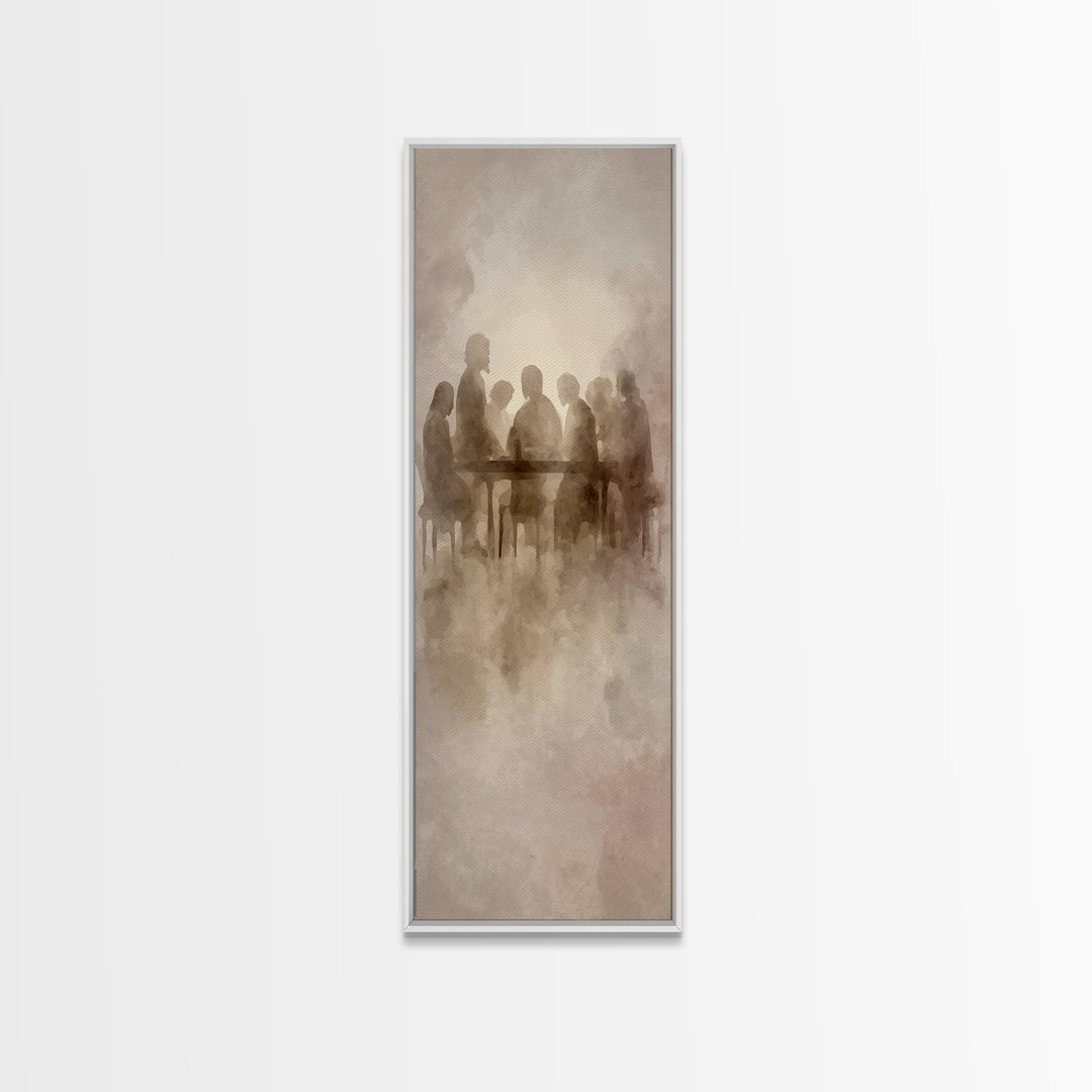 Gathered In Grace – Framed Canvas Print – Christian Wall Art – Christian Art Canvas – Tall Narrow Wall Art – Christian Painting – Subtle Ch