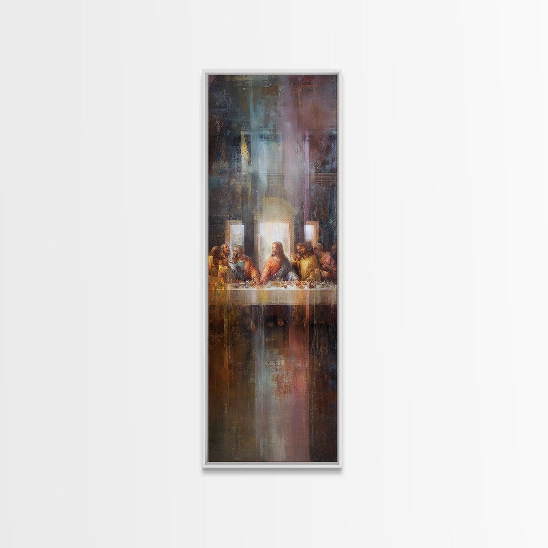 Light Of Communion – Framed Canvas Print – Christian Wall Art – Christian Art Print – Narrow Art – Christian Painting – Modern Christian Ar