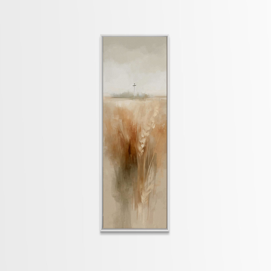Field Of Promise – Framed Canvas Print – Christian Wall Art – Christian Art Canvas – Narrow Art – Christian Painting – Modern Christian Art