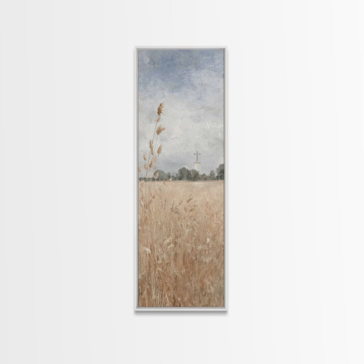 Meadow Of Mercy – Framed Canvas Print – Christian Art Print – Christian Wall Art – Tall Skinny Art Print – Christian Art Canvas – Christian