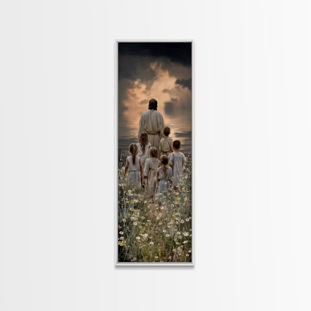 Pathway Of Mercy – Framed Canvas Print – Tall Skinny Art Print – Christian Art Print – Christian Wall Art – Jesus Painting – Subtle Christi