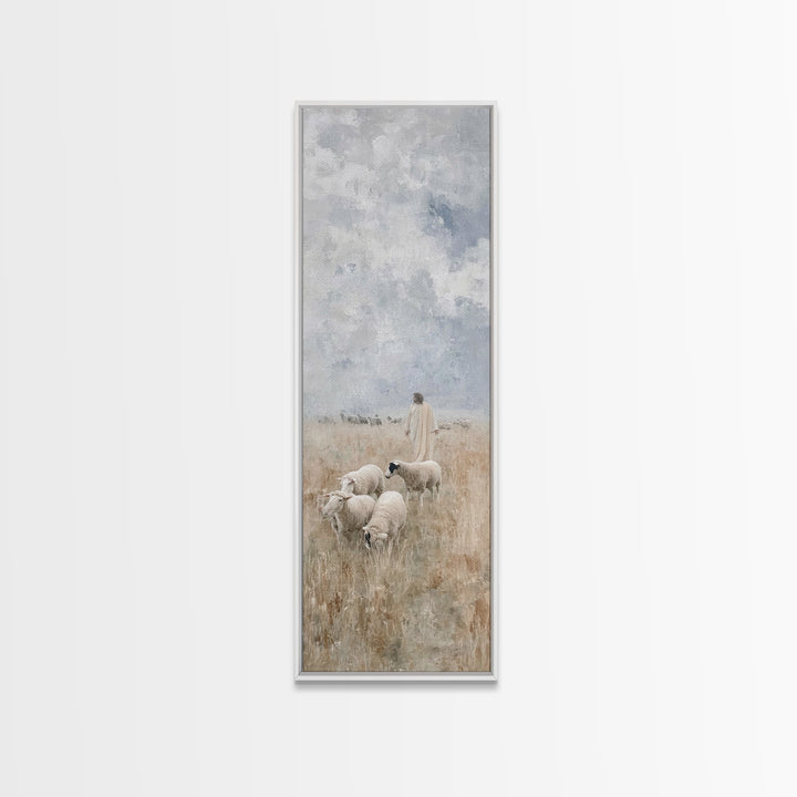 Field Of The Shepherd – Framed Canvas Print – Skinny Art – Christian Art Print – Jesus Painting – Christian Wall Art – Subtle Christian Art