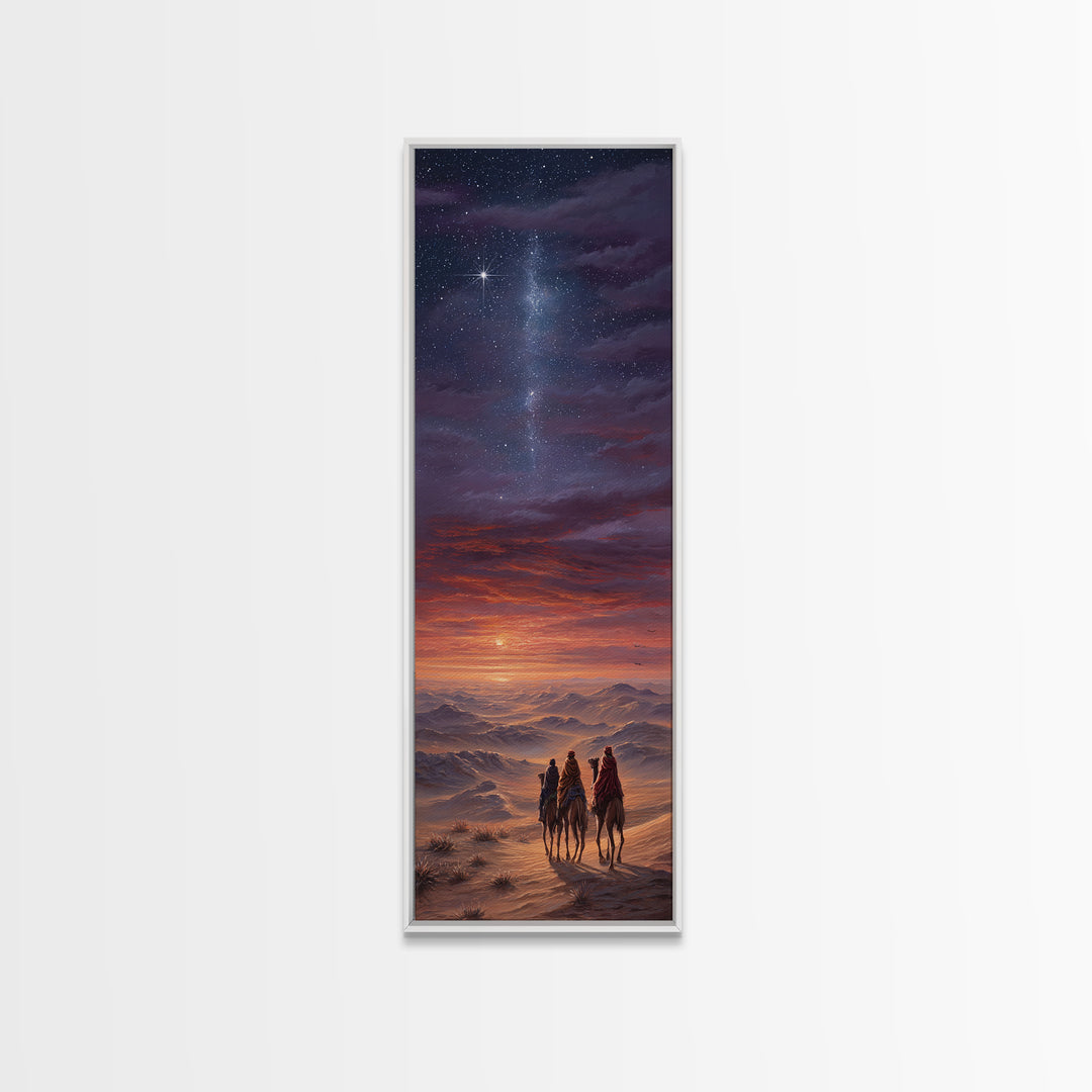 Heavenly Path Wanderers – Framed Canvas Print – Christian Art Canvas – Christmas Art – Tall Narrow Wall Art – Christian Wall Art – Christia