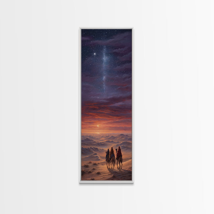 Heavenly Path Wanderers – Framed Canvas Print – Christian Art Canvas – Christmas Art – Tall Narrow Wall Art – Christian Wall Art – Christia