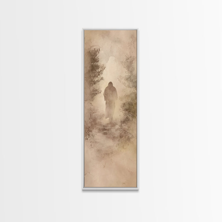 Holy Steps Ahead, Framed Canvas Print, Skinny Art, Christian Wall Art, Jesus Art Print, Christian Canvas Art, Christmas Wall Art, Christian