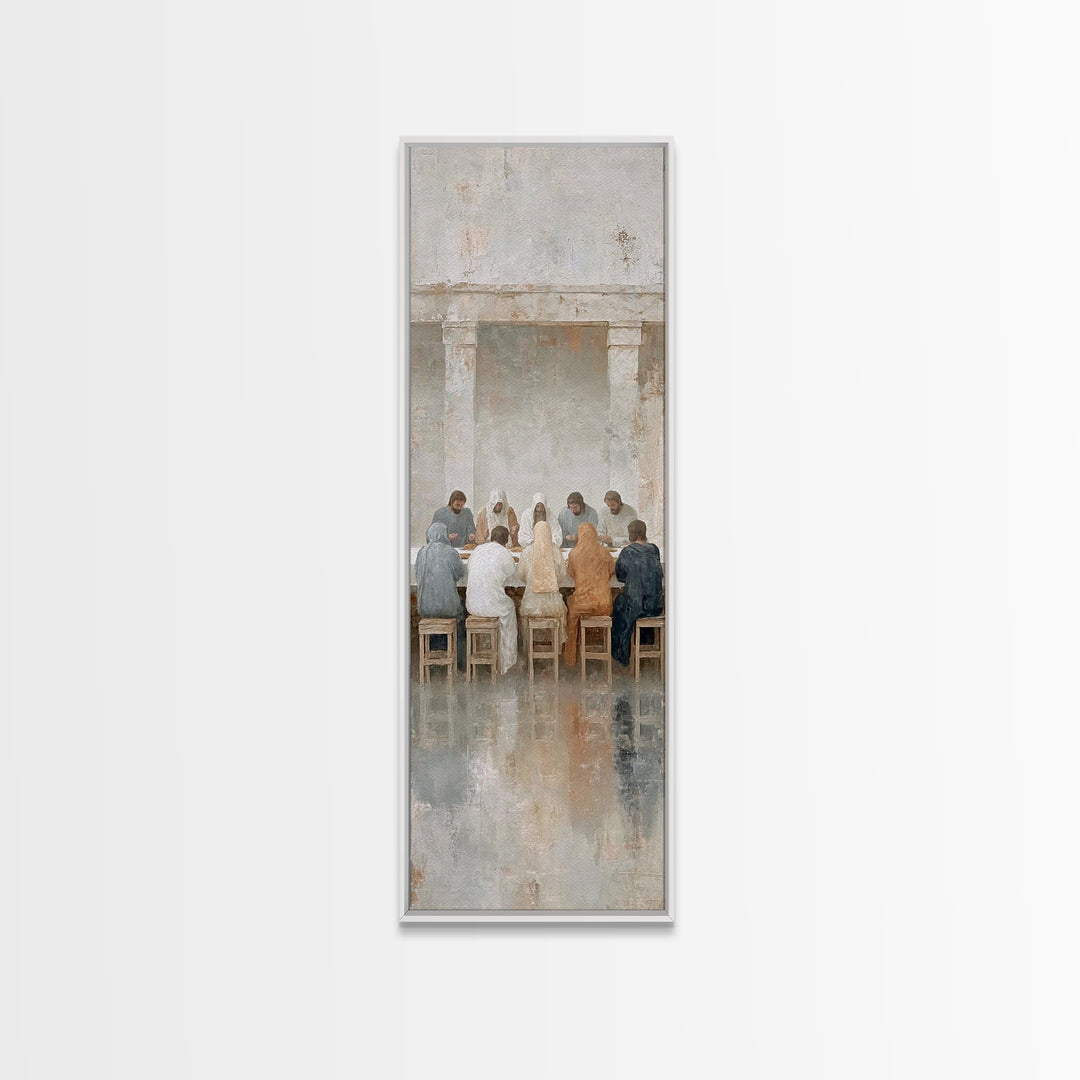 Last Communion Stillness | Framed Canvas Print | Christian Art Canvas | Jesus Painting | Narrow Art | Christian Art Work | Christmas Wall A
