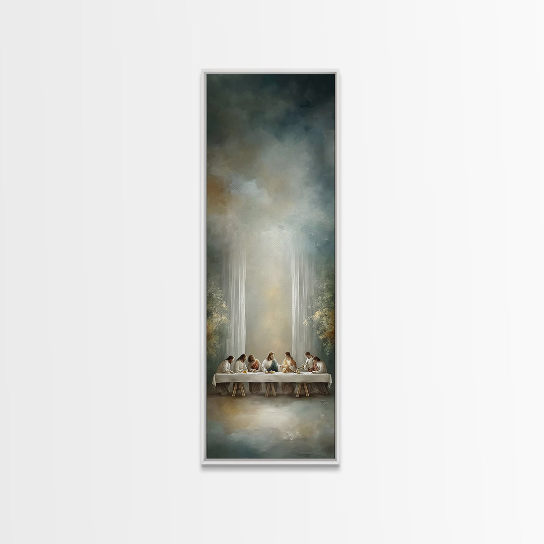 Heavenly Table Grace – Framed Canvas Print – Christian Wall Art – Jesus Painting – Tall Skinny Art Print – Christian Art Canvas – Christian