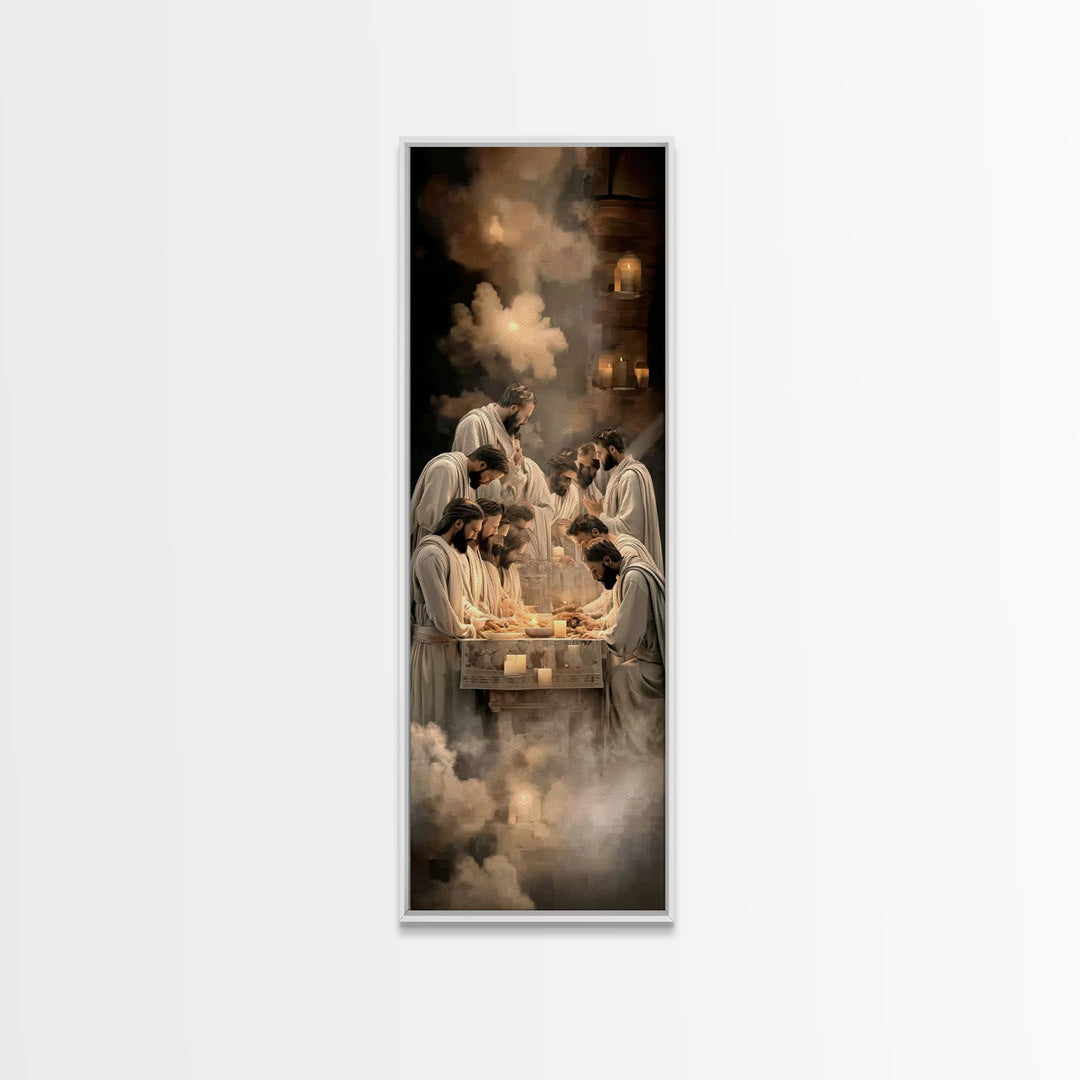 Sacred Last Supper – Framed Canvas Print – Christian Wall Art – Jesus Painting – Christian Art Canvas – Christmas Art – Large Christian Pai
