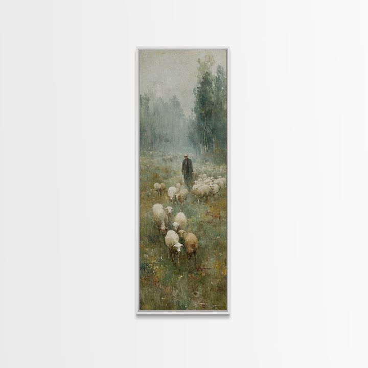 Field Of Shepherds – Framed Canvas Print – Christian Wall Art – Pastoral Christian Art – Christian Art Canvas – Vintage Christian Art – Chr