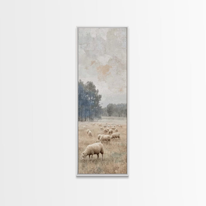 Autumn Meadow Flock – Framed Canvas Print – Christian Wall Art – Christian Art Canvas – Pastoral Christian Art – Modern Christian Art – Chr
