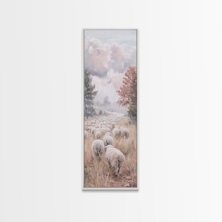 Heavenly Pasture Sky – Framed Canvas Print – Christian Art Canvas – Christian Wall Art – Moody Christian Art – Christmas Art – Pastoral Sce