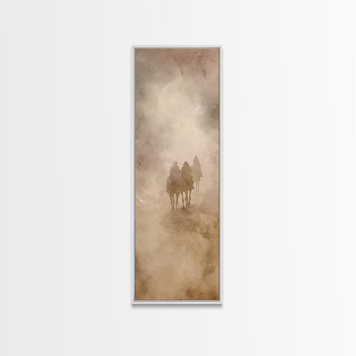 Holy Night Riders – Framed Canvas Print – Tall Narrow Wall Art – Christian Art Canvas – Christian Wall Art – Christmas Art – Christian Deco