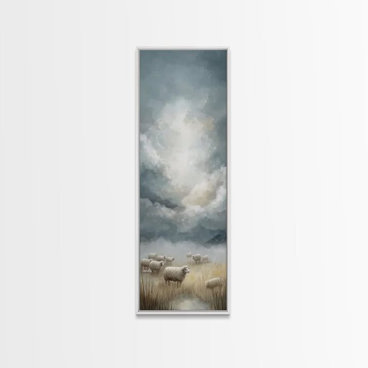 Shepherd’s Quiet Field – Framed Canvas Print – Christian Wall Art – Christian Art Canvas – Pastoral Christian Art – Vintage Christian Art –