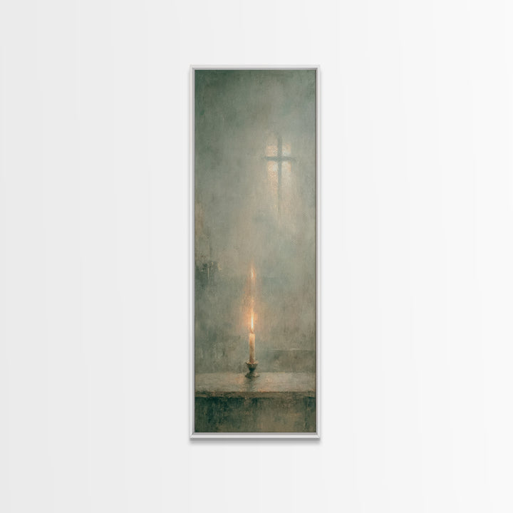 Blessed Pilgrimage Glow – Framed Canvas Print – Christian Wall Art – Narrow Art – Christian Art Canvas – Christmas Wall Art – Christian Chr
