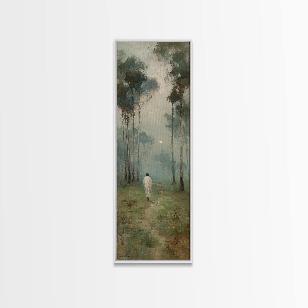 Light Upon The Path – Framed Canvas Print – Narrow Art – Christian Wall Art – Christian Art Canvas – Subtle Christian Art – Christmas Art