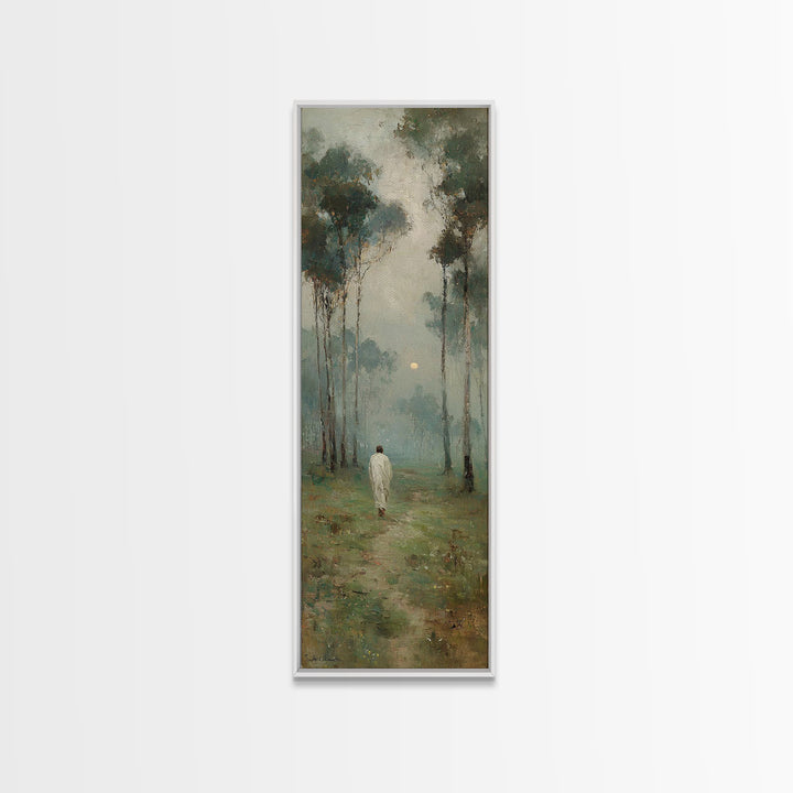 Light Upon The Path – Framed Canvas Print – Narrow Art – Christian Wall Art – Christian Art Canvas – Subtle Christian Art – Christmas Art