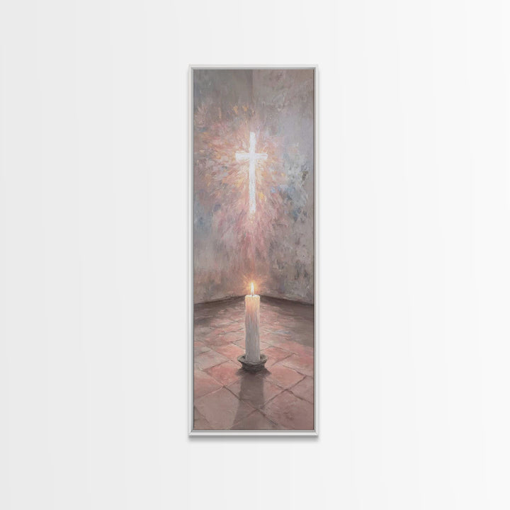 Silent Desert Cross – Framed Canvas Print – Christian Art Canvas – Christian Wall Art – Skinny Art – Christian Decor – Christmas Wall Art