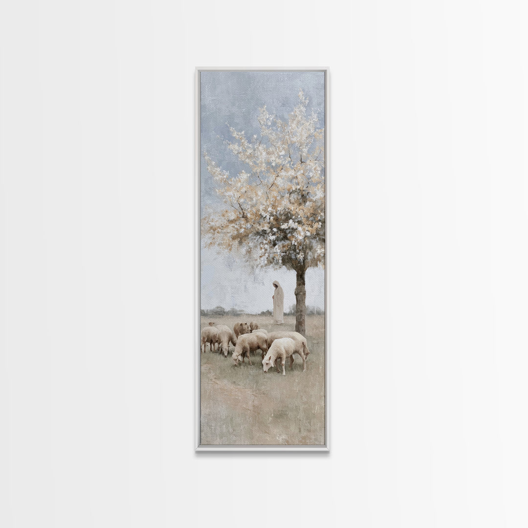 Garden Of Mercy – Framed Canvas Print – Christian Art Canvas – Tall Narrow Wall Art – Christian Wall Art – Jesus Painting