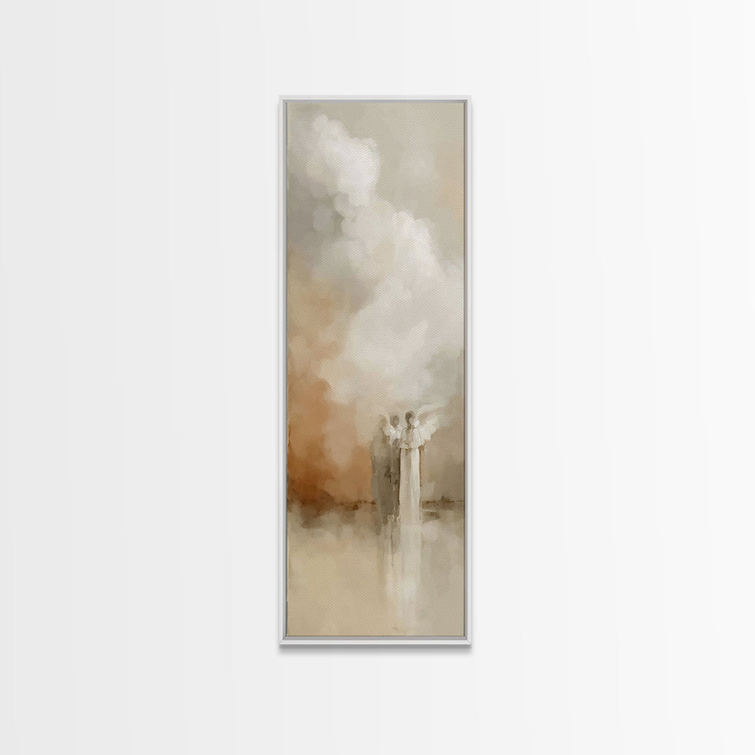 Heavenly Messengers – Framed Canvas Print – Christian Wall Art – Christian Art Canvas – Skinny Art – Christian Christmas Art – Jesus Painti