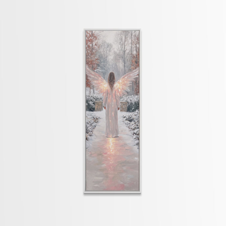 Wings Of Dawn | Framed Canvas Print | Christian Art Canvas | Christian Wall Art | Christmas Art | Narrow Art | Christian Christmas