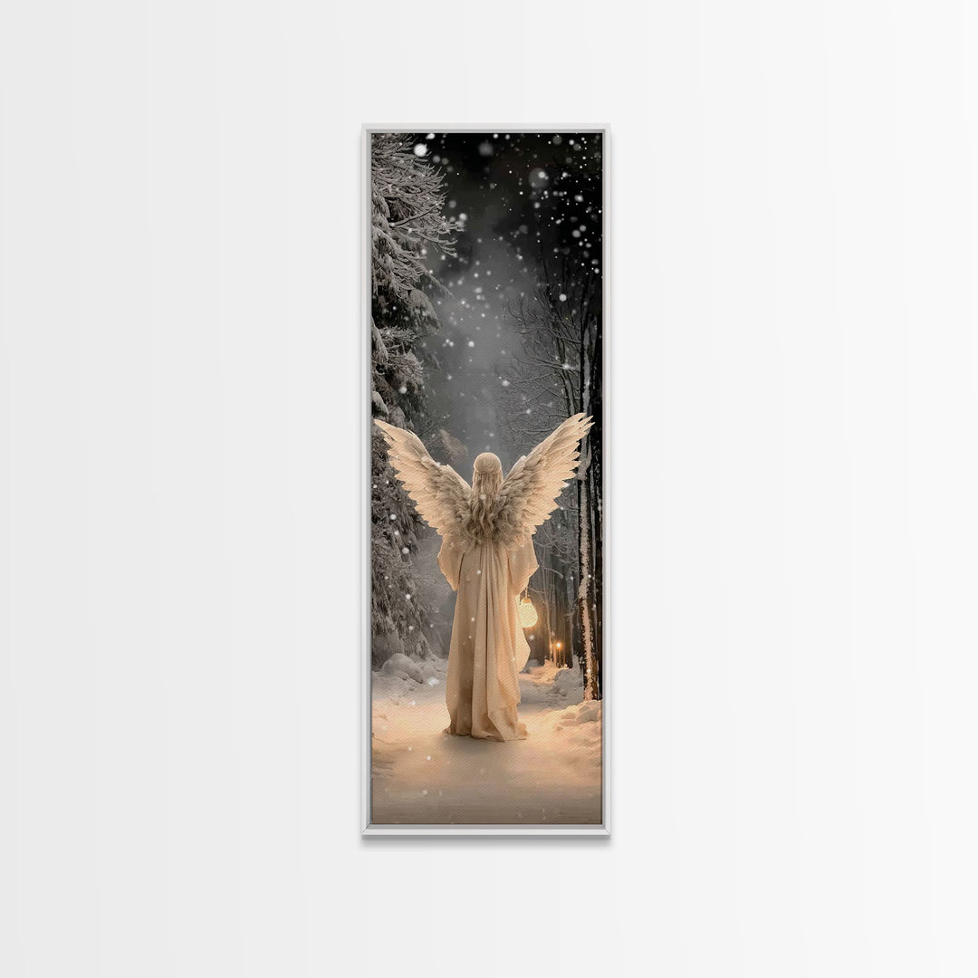 Silent Winter Hope, Framed Canvas Print, Christian Art Canvas, Christian Wall Art, Skinny Art, Christmas Art, Christian Christmas Decor