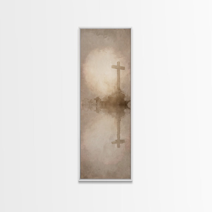 Rise Of Salvation, Framed Canvas Print, Christian Wall Art, Christian Art Canvas, Narrow Art, Minimalist Christian Art, Christmas Art