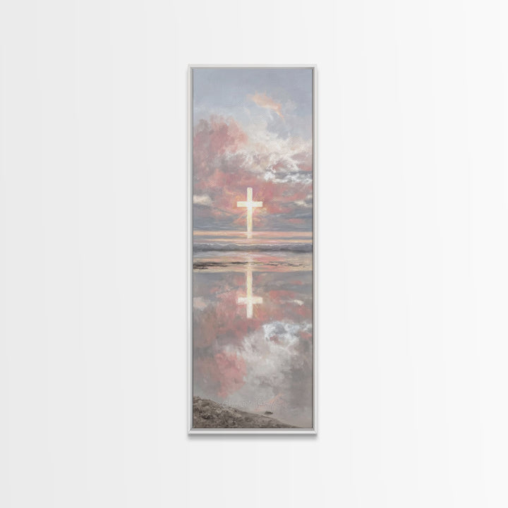 Radiant Eternal Hope | Framed Canvas Print | Christian Art Canvas | Christian Wall Art | Tall Narrow Wall Art | Christian Christmas Art