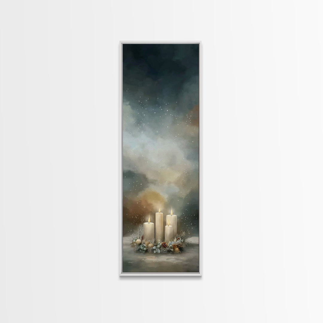 Silent Prayer Candle – Framed Canvas Print – Christian Art Canvas – Tall Narrow Wall Art – Christian Wall Art – Christmas Art – Christian D