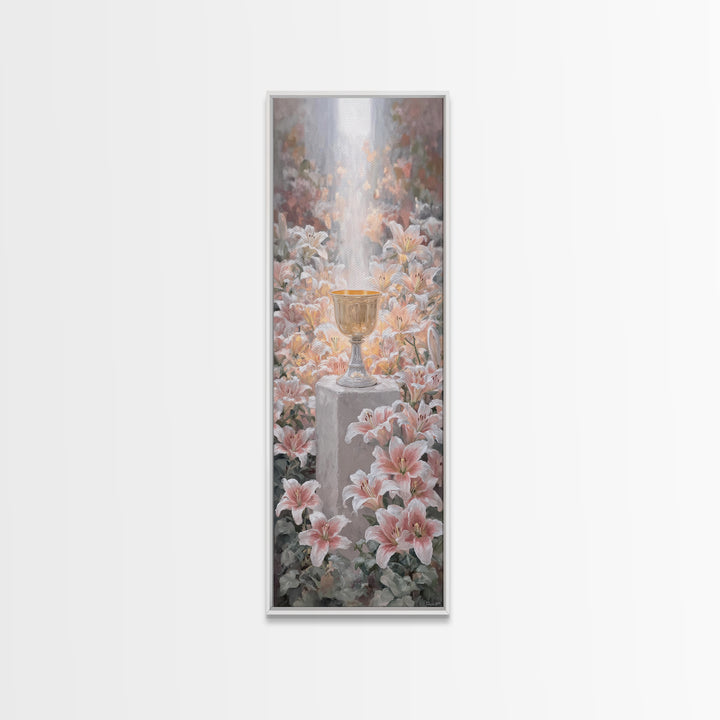 Blossoms Of Grace – Framed Canvas Print – Tall Narrow Wall Art – Christian Art Canvas – Christian Wall Art – Christian Paintings – Jesus Pa