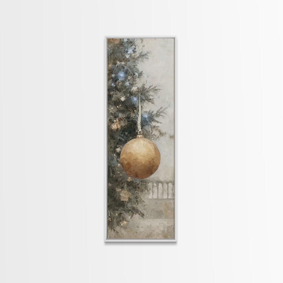 Winter Star Harmony – Framed Canvas Print – Narrow Art – Christmas Wall Art – Christmas Art Prints – Christian Christmas Art – Christmas Ca