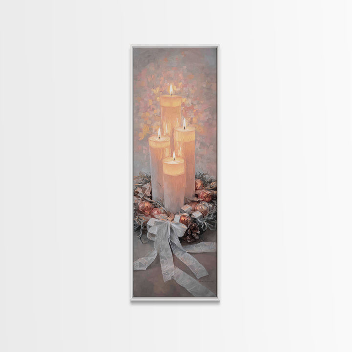 Advent Candle Peace – Framed Canvas Print – Christmas Art – Christian Wall Art – Skinny Art – Christian Art Canvas – Christian Christmas De