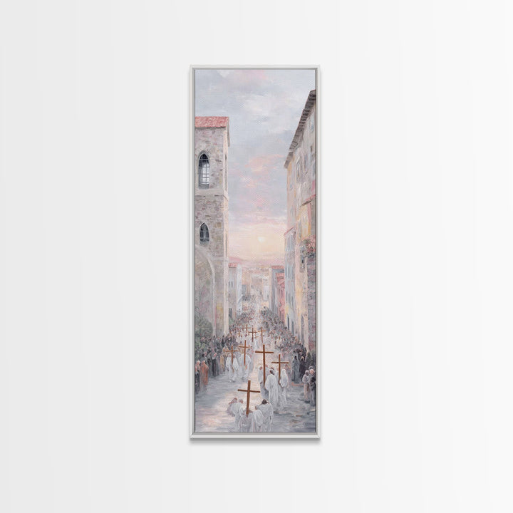 Procession Of Hope – Framed Canvas Print – Tall Skinny Art Print – Christian Art Canvas – Christian Wall Art – Christian Paintings – Christ