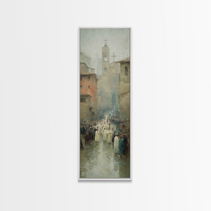 Procession Of Hope – Framed Canvas Print – Tall Narrow Wall Art – Christian Wall Art – Christian Art Canvas – Jesus Painting – Cross Art