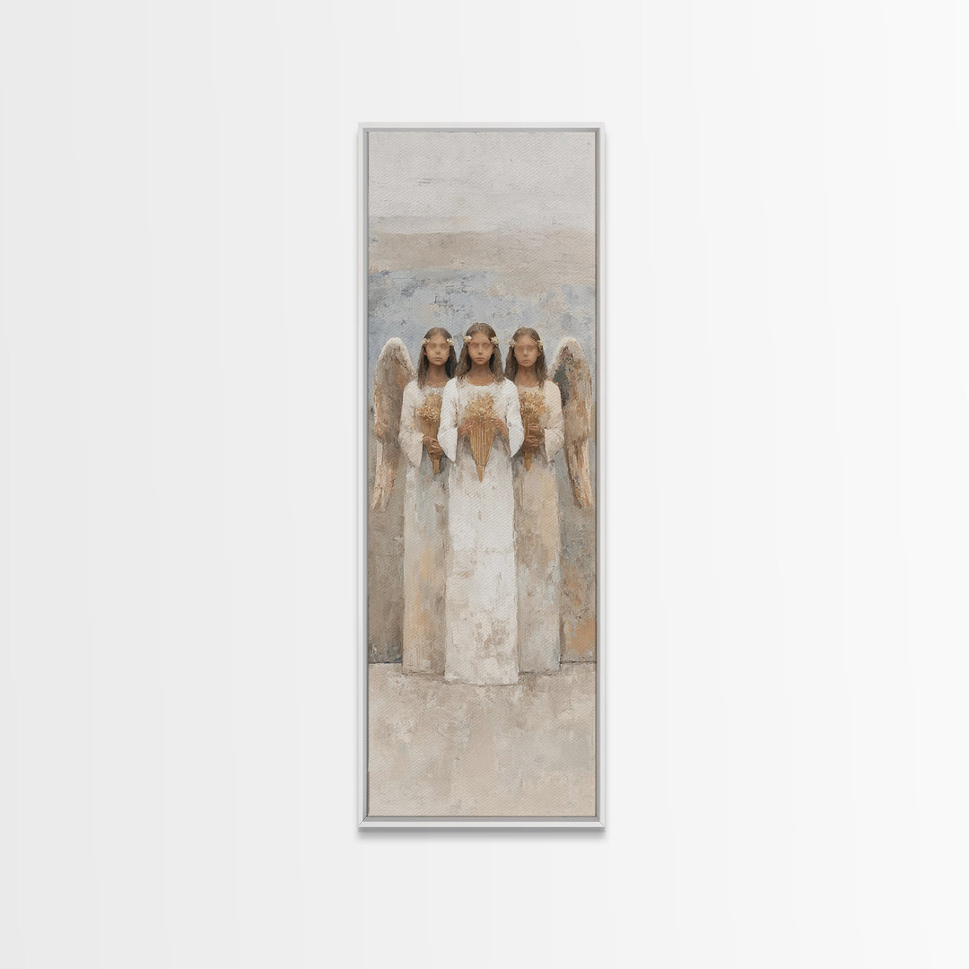 Angels Of Light – Framed Canvas Print – Tall Skinny Art Print – Christian Art Canvas – Modern Christian Art – Christian Gift Ideas