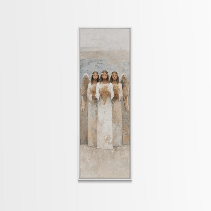 Angels Of Light – Framed Canvas Print – Tall Skinny Art Print – Christian Art Canvas – Modern Christian Art – Christian Gift Ideas