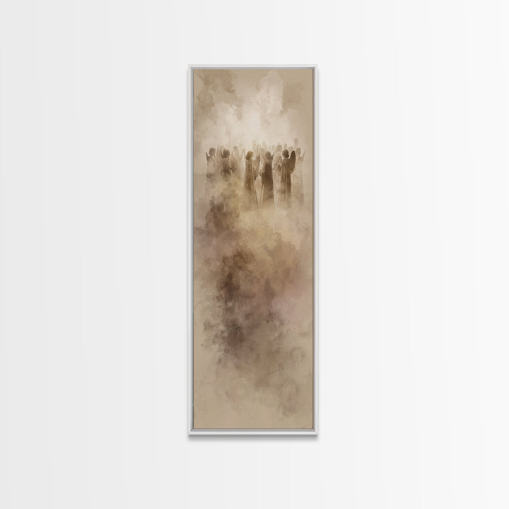 Cloudborne Choir | Framed Canvas Print | Narrow Art | Christian Art Print | Modern Christian Art | Christmas Wall Art