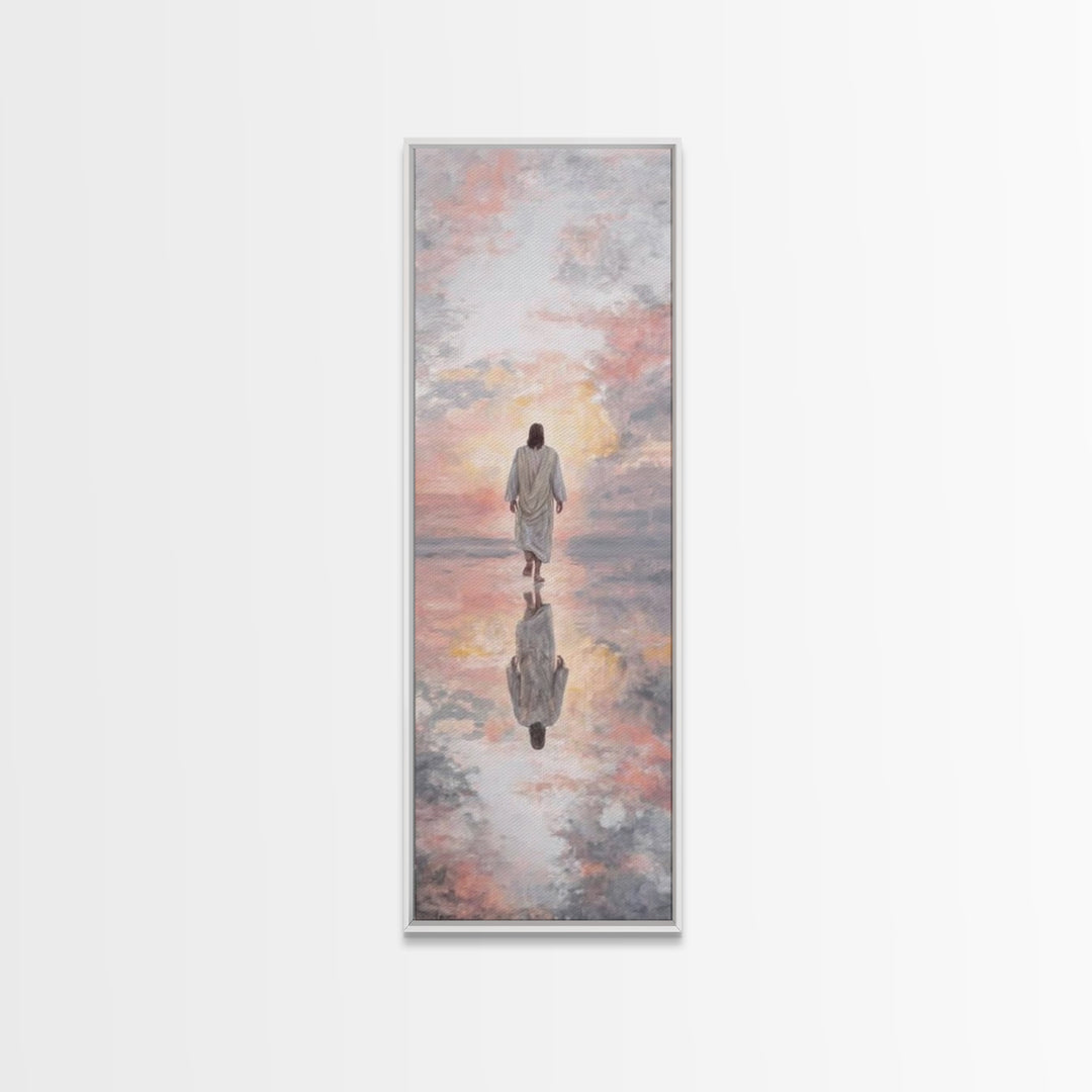Sunrise Messiah, Framed Canvas Print, Tall Narrow Wall Art, Jesus Art Print, Christian Art Canvas, Christian Painting