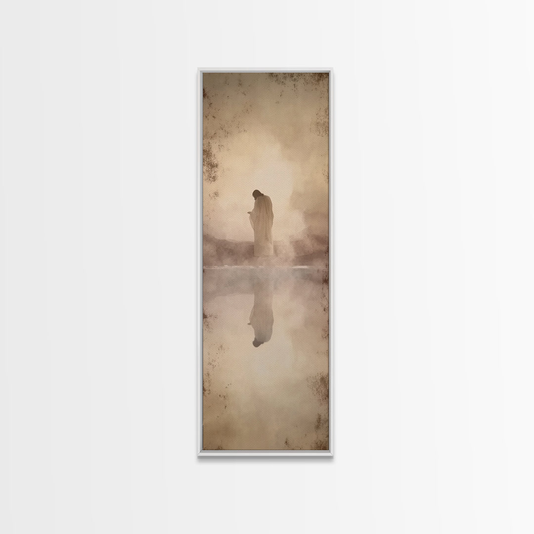 Desert Redeemer | Framed Canvas Print | Skinny Art | Christian Wall Art | Subtle Christian Art | Moody Christian Art