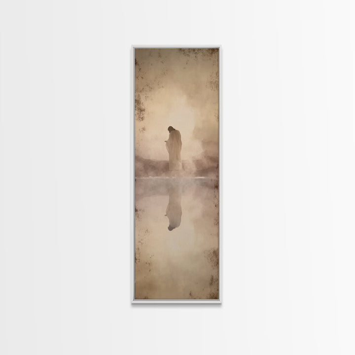 Desert Redeemer | Framed Canvas Print | Skinny Art | Christian Wall Art | Subtle Christian Art | Moody Christian Art