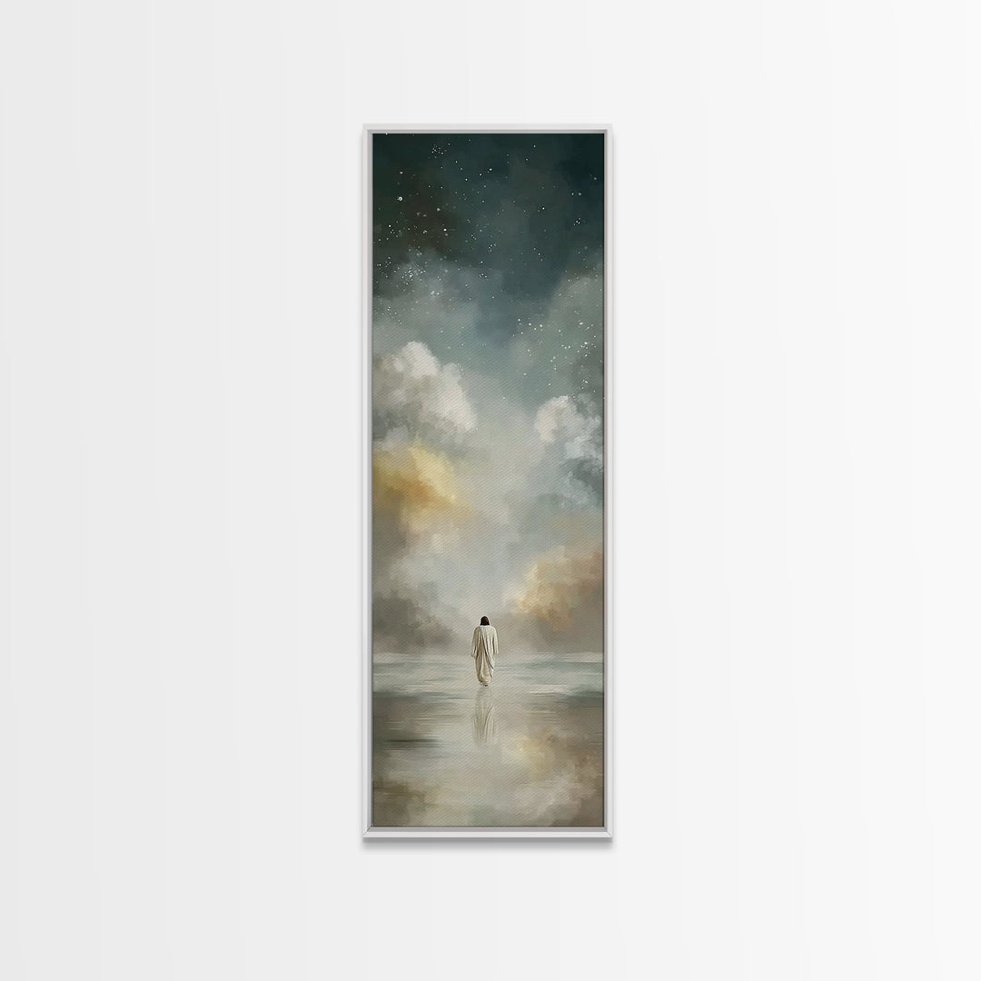 Horizon Of Peace, Framed Canvas Print, Tall Skinny Art Print, Christian Art Canvas, Christian Gift Ideas, Modern Christian Art