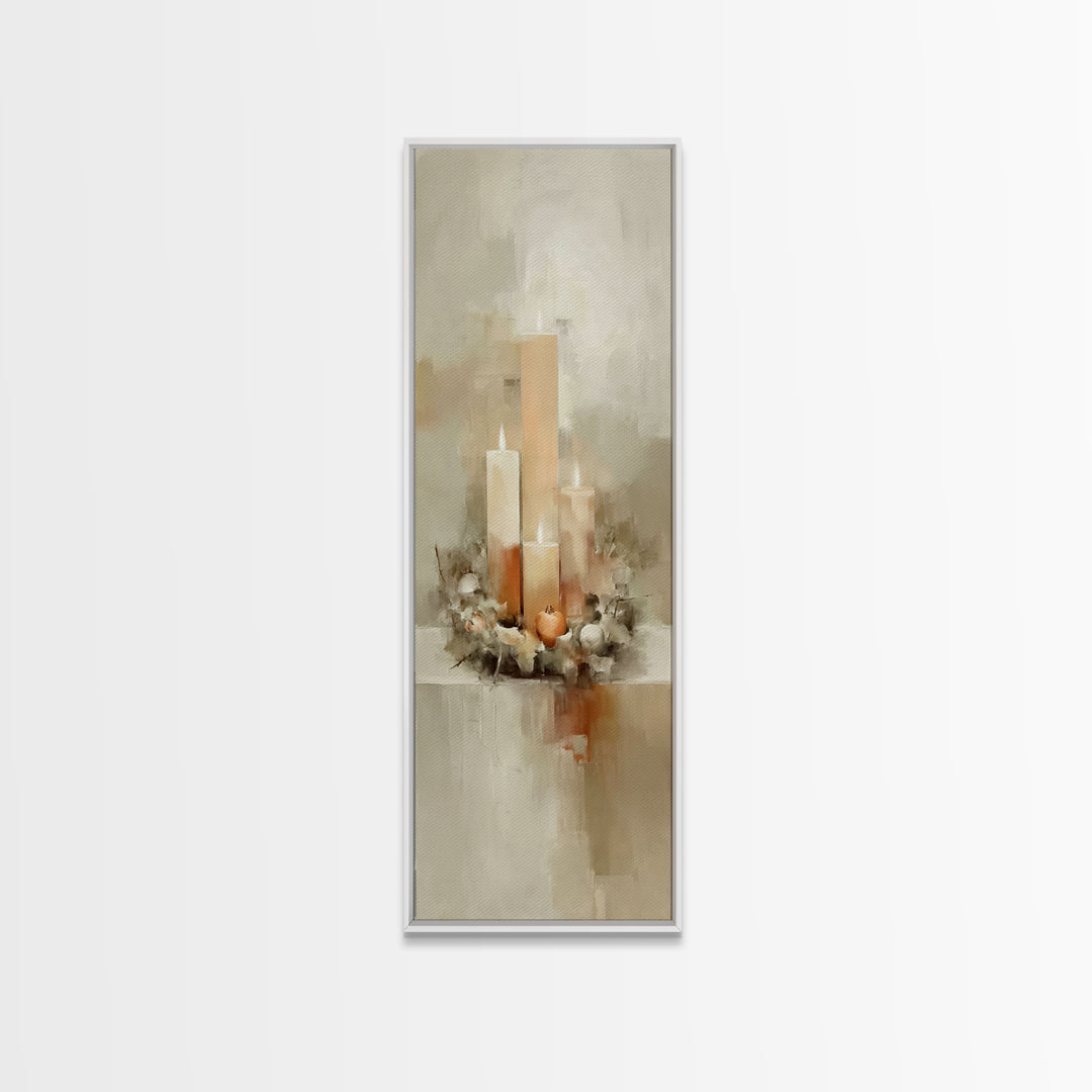 Trinity Candle Harmony – Framed Canvas Print – Christian Art Canvas – Tall Skinny Art Print – Christian Wall Art – Christmas Art – Christia