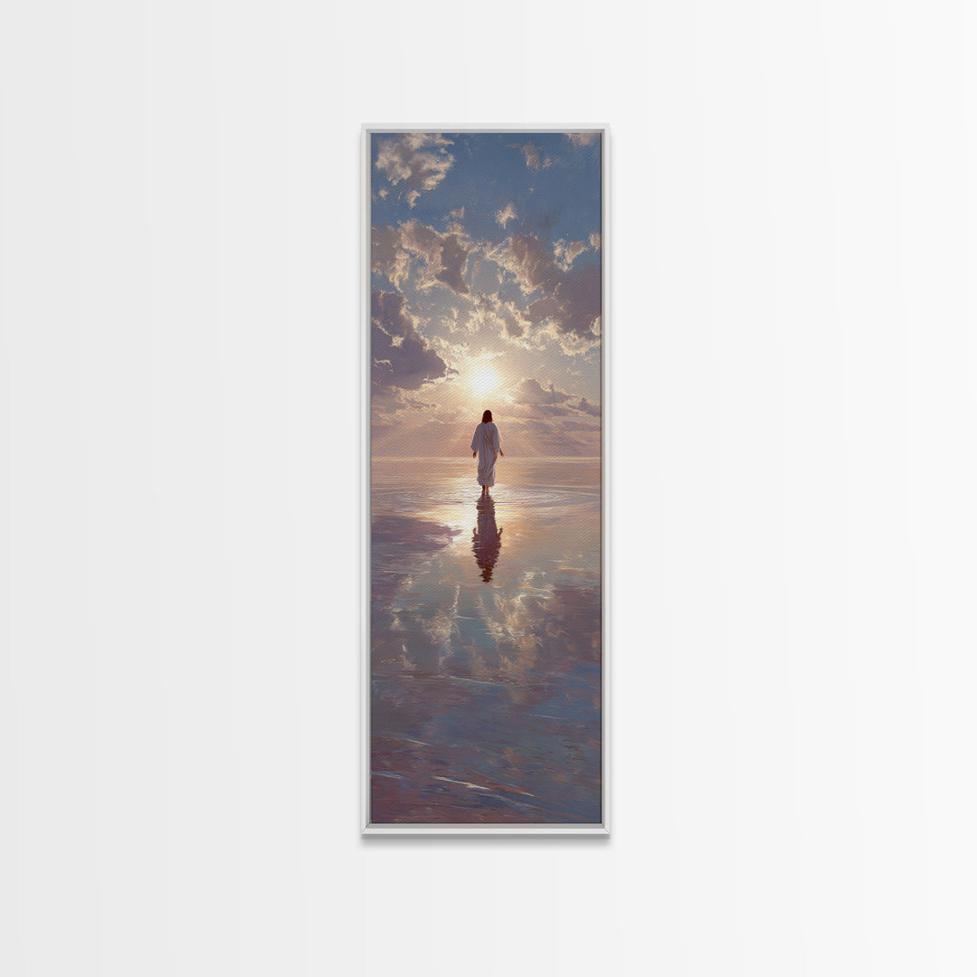 Heaven’s Radiance – Framed Canvas Print – Christian Wall Art – Jesus Art Print – Christian Art Canvas – Tall Narrow Wall Art – Christmas Ar